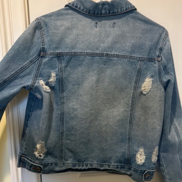 Distressed Light Denim Jacket - Picture 2 of 3